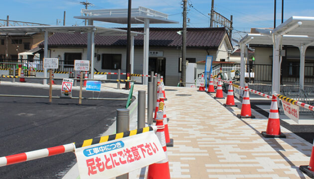 駐輪場など整備進む　西日野・内部駅前　あすなろう鉄道