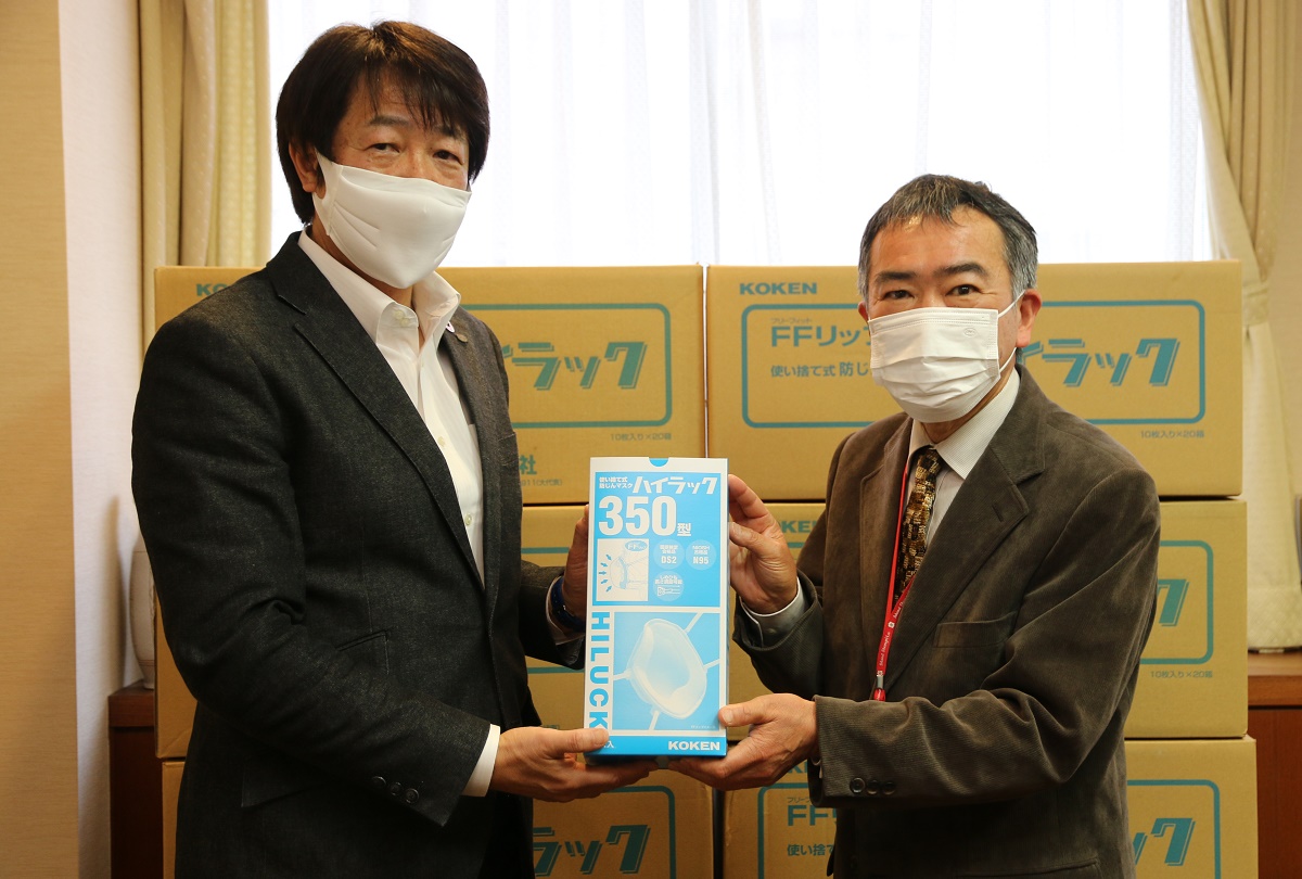 医療用マスクを市立四日市病院へ寄贈    NTジオテック中部と優真会