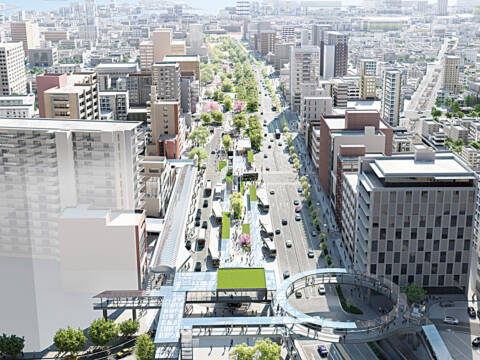 市街地変貌へ　車線は南に集約