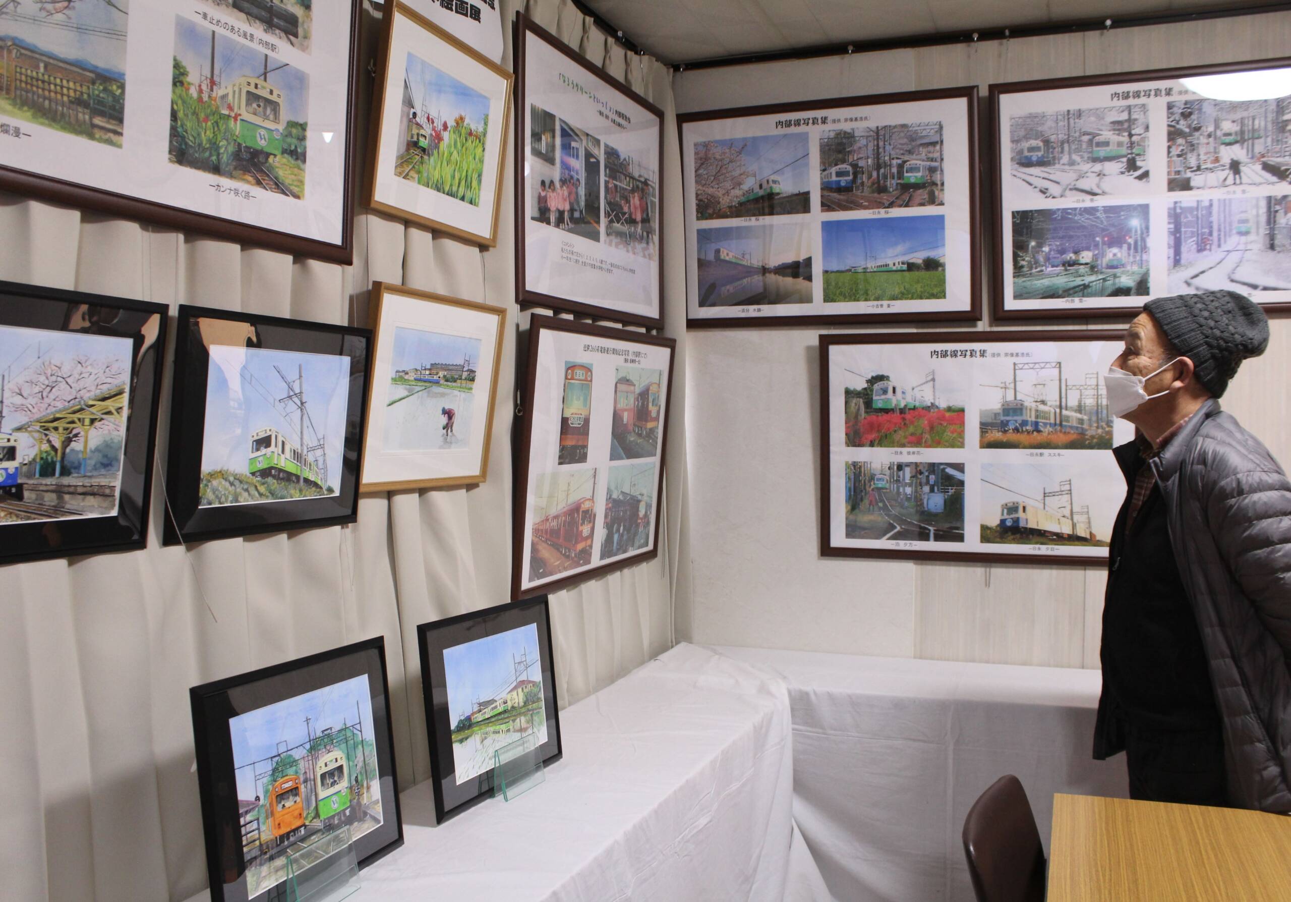 内部線100周年の写真絵画展始まる、四日市の「うつべ町かど博物館」