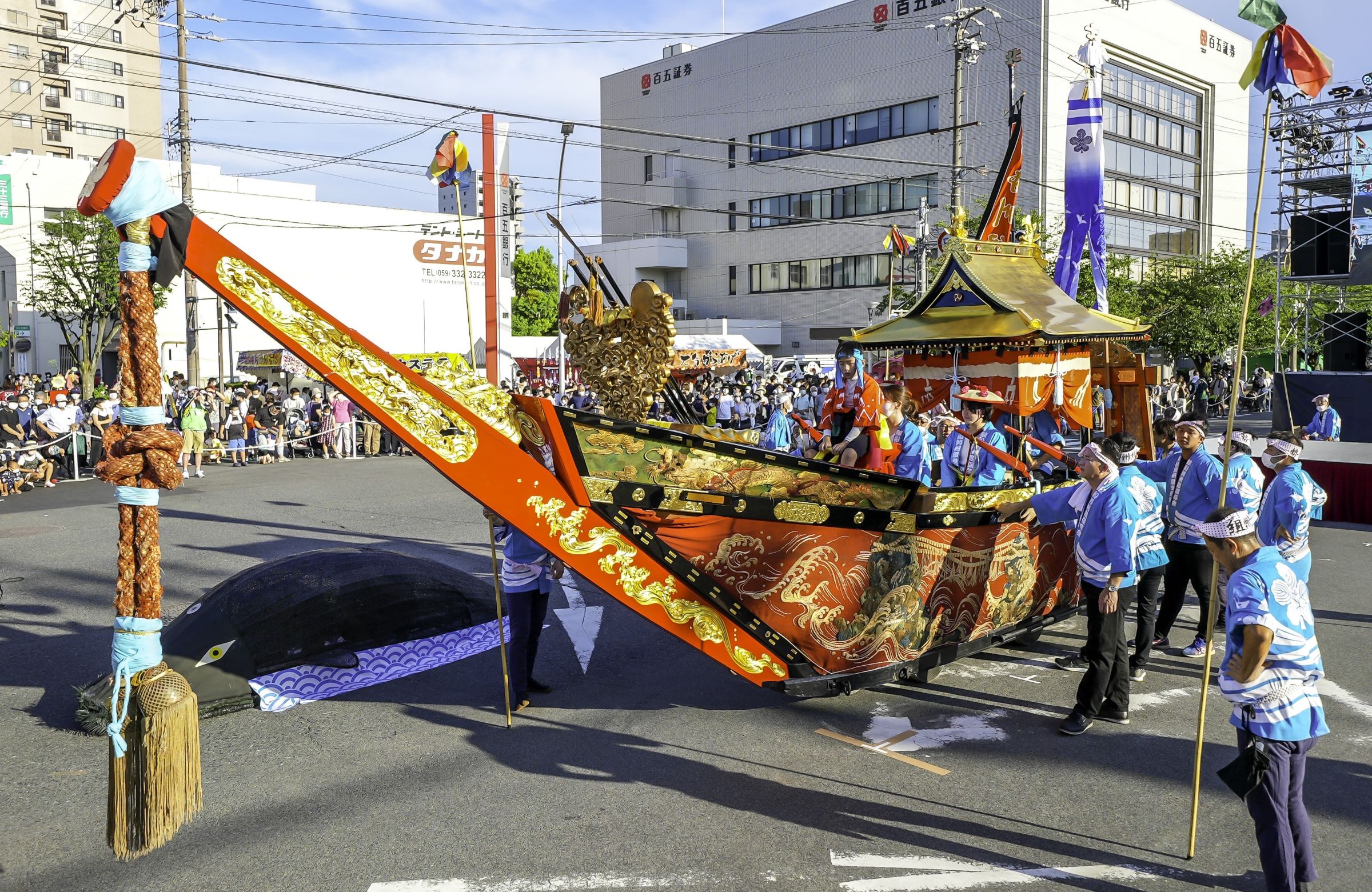 鯨船八艘、史上初の勢ぞろい、8月の第60回大四日市まつりで、見逃せない絢爛豪華な雄姿