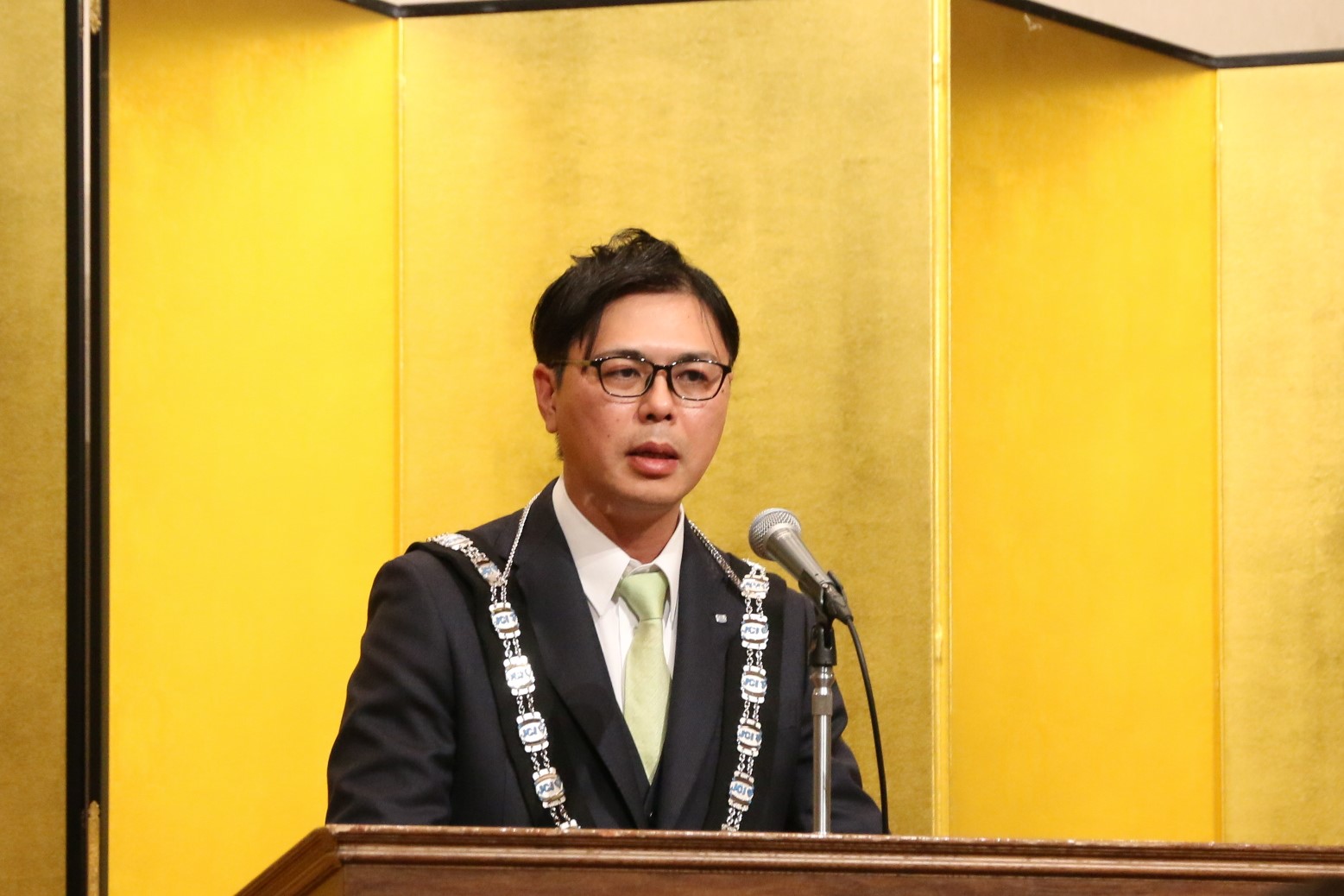 第70代理事長の石川氏が所信表明　四日市青年会議所が賀詞交歓会