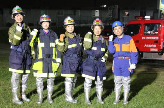 大矢知分団は女性チームで出場　富田分団は19歳大学生が小隊長　四日市市消防団消防操法競技大会