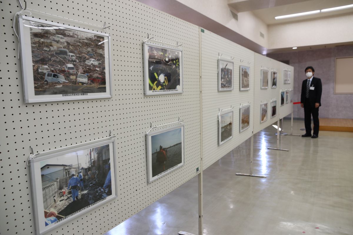 現地の様子や防災知識も紹介　東日本大震災の関連写真など展示　四日市市北消防署の防災センター