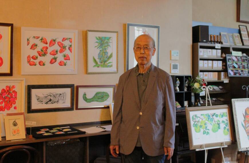 複雑しかも楽しい、四日市で木村哲美さんが個展、果物と野菜の絵約90点