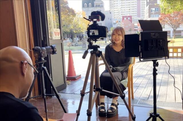 こども四日市ドキュメンタリー映画の撮影風景。