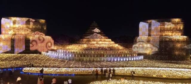 テーマは「ジパング」、色彩豊かに描き出す、なばなの里でイルミネーションがスタート