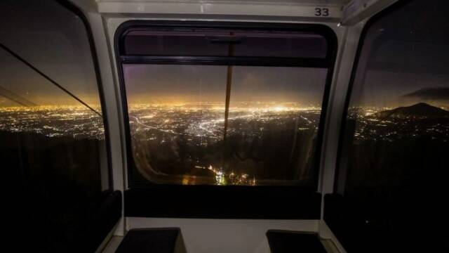 ゴンドラの中から見た夜景