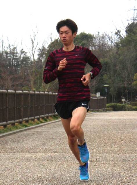 帰省時に南部丘陵公園で走る中村選手 2019年撮影