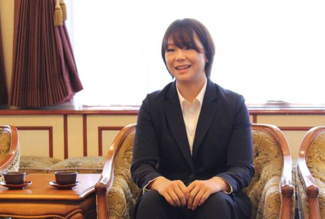 アジア競技大会への決意などを語る藤波朱理選手