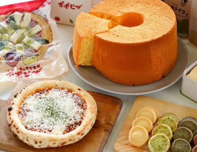 三重「よろこば食堂」のピザやシフォンケーキなど