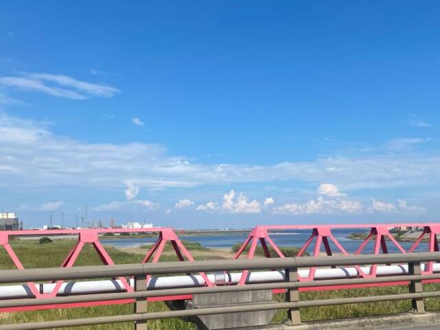 磯津橋から見た打ち上げ場所方面