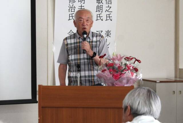 認知症予防を語った岡崎敏朗さん
