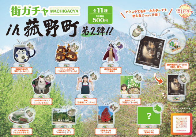 街ガチャin菰野町第2弾のキーホルダー12個