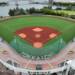 内外野を人工芝にして改修工事が完成した霞ヶ浦第1野球場